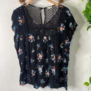 Floral 2X plus size Eyeshadow blouse